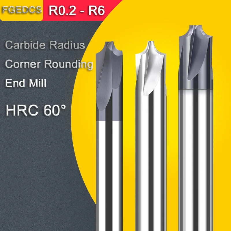 Carbide Radius Corner Rounding Cutter EndMill CNC Tool inner R0.2-R1 R2 R3 R6 Chamfering Outside Radii Quarter Circle Router Bit