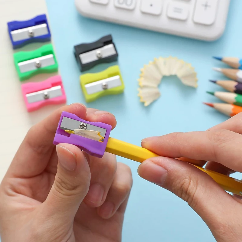 Handheld Pencil Sharpener – 50/100PCS Multi-Color Set with Sharp Metal Blades for Artists, Students & School Supplies TMZ