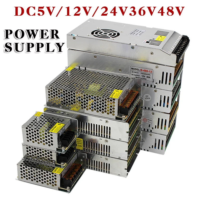 Lighting Transformers 110V 220V To DC5V 12V 24V 36V 48V 1A 2A 3A 5A 10A 15A 20A 30A 40A 80A For LED Strip Switch Power Supply