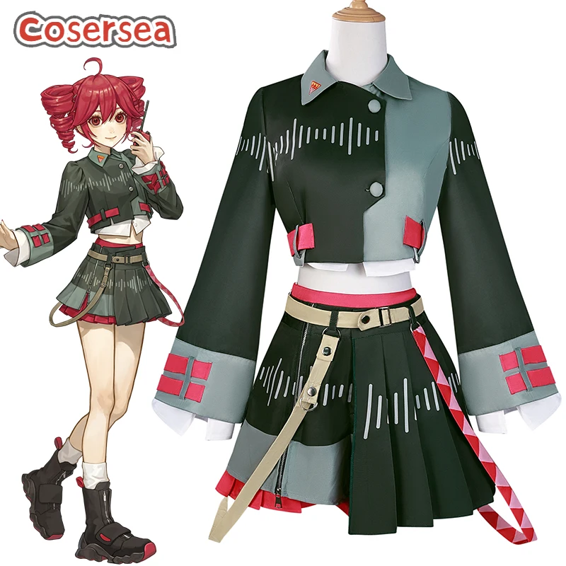 

Cosersea Kasane Teto Cosplay Costume Vocaloid Kasane Teto Role Play Halloween Women Green Dress Uniform Party Cos Outfit Fullset