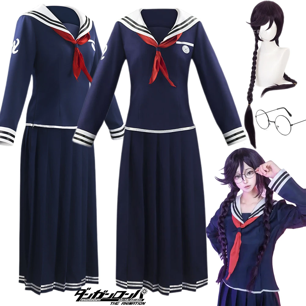 

Game Fukawa Toko Cosplay Costume Anime Danganronpa Genocider Syo Black Sailor Girls JK School Uniform Halloween Women Cos Outfit