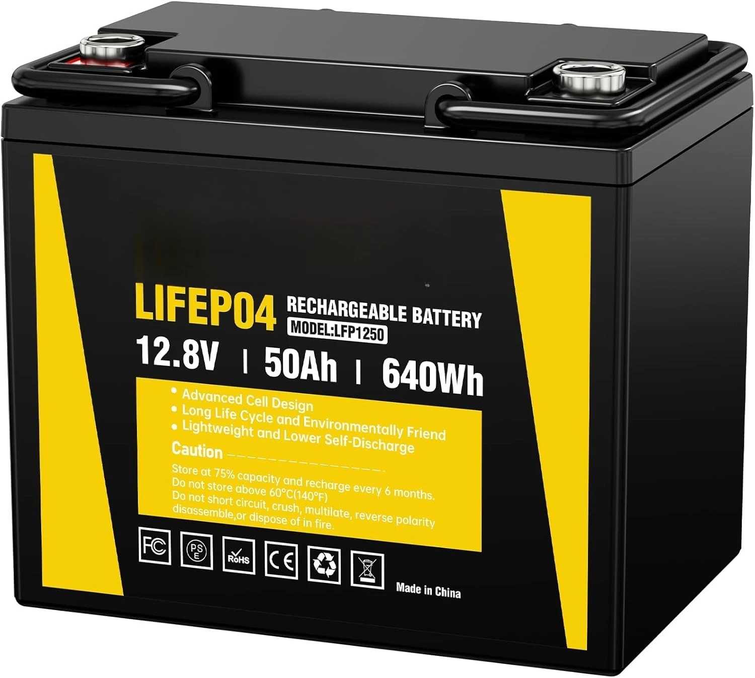 

Литиевая батарея LiFePO4 12В 50Ач — встроенный BMS 50А, более 5000 глубоких циклов, литий-железо-фосфатный аккумулятор, отлично подходит для индивидуальных решений