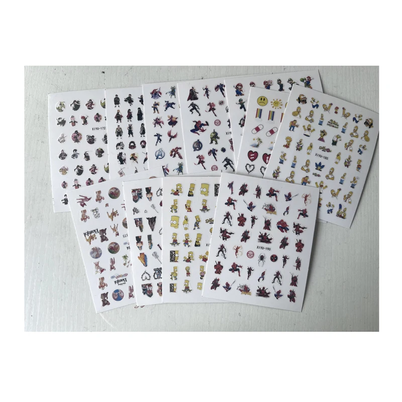 10PCS3D Cartoon Cute Girl Nail Sticker Art Decoration Nail Slider Cartoon Cartoon Character Series Sticker Nail Sticker Sticker