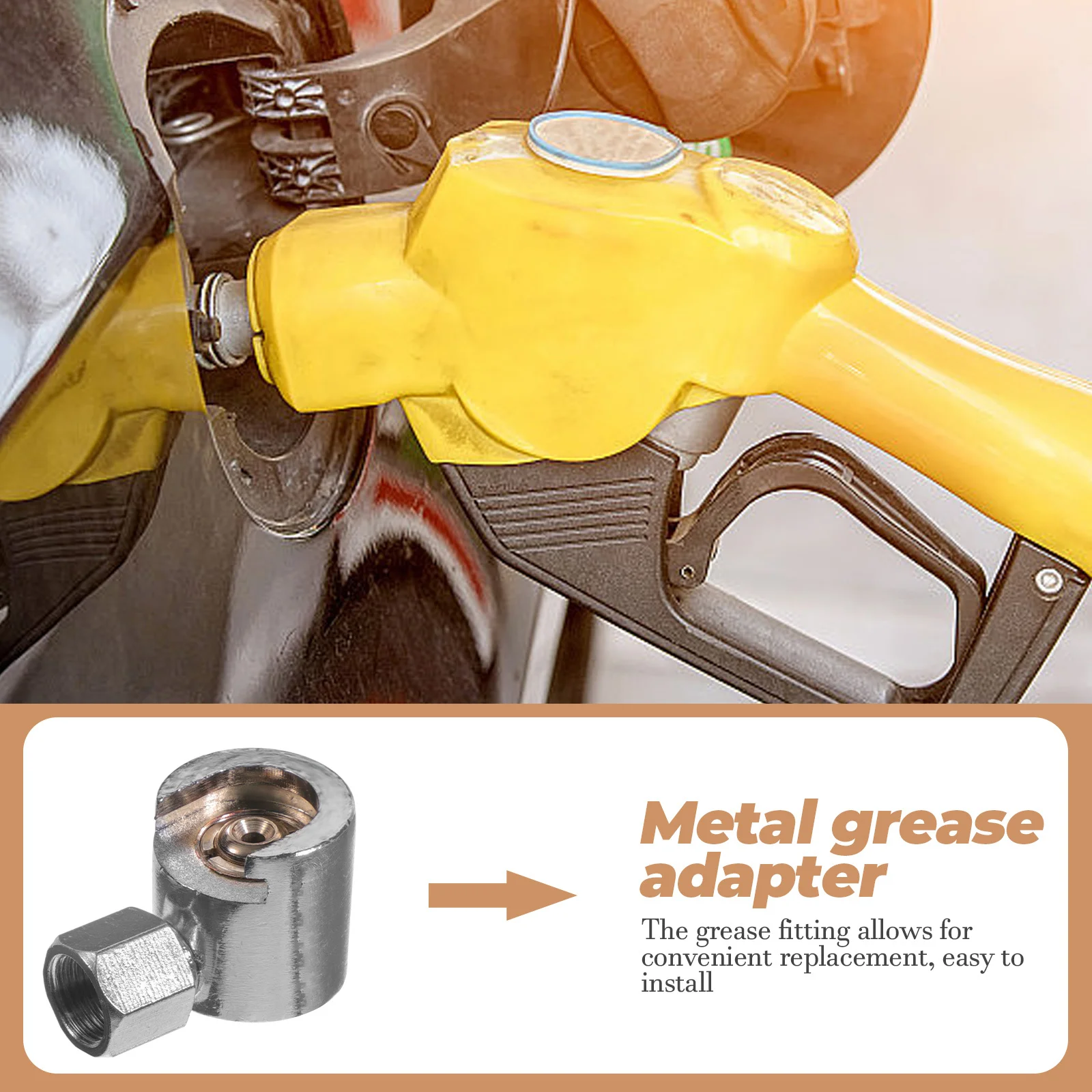 

Button Head Grease Coupler Set Durable Metal Nozzle Fittings Screw Tight Leakproof Heavy Usage Sturdy Zinc Alloy Iron Easy