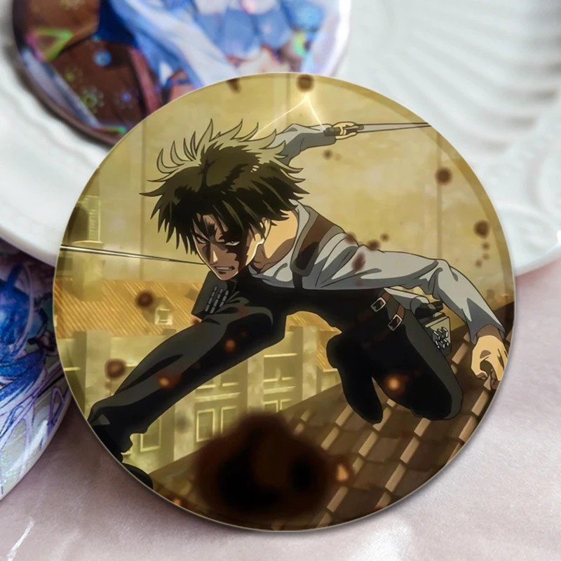 Eren Yeager Mikasa Ackerman Reiner Braun Badge Comic Anime Brooches Handmade Cute Enamel Pins for Clothes Backpack Jewelry Gifts