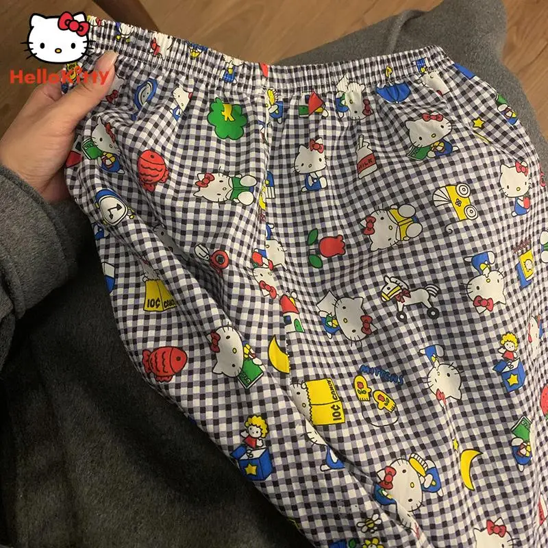 Anime Cartoon Hellokitty My Melody Kuromi Pajama Pants Spring Autumn Women Trousers Sweet Cute Student Dormitory Home Pants