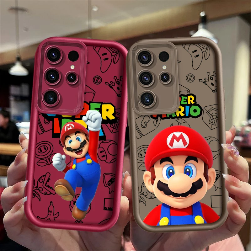 Super M-Marios Comic For Samsung Galaxy S24 S23 S22 S21 S20 Ultra Plus FE 5G Shockproof Soft Eye Ladder Phone Case