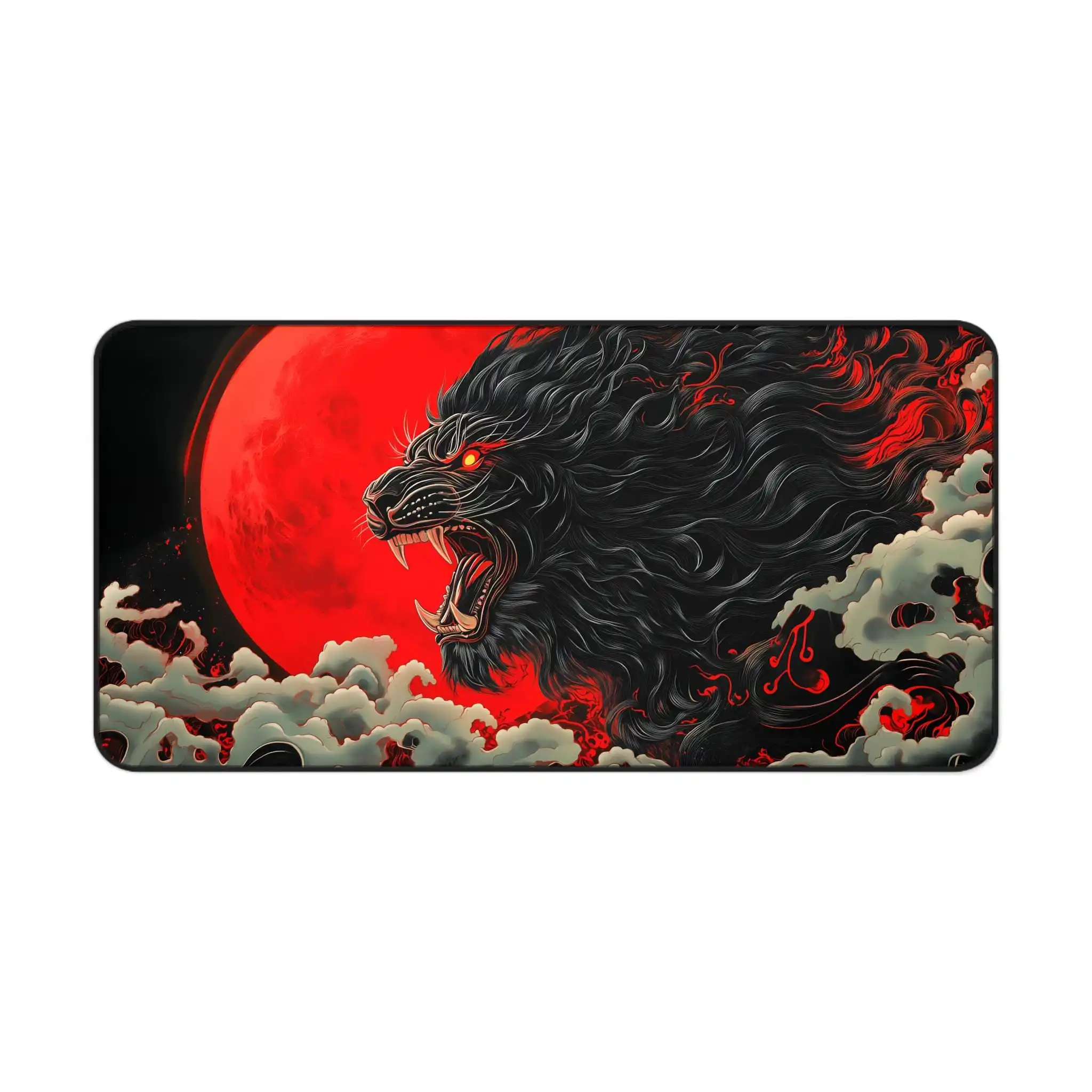 Tapis de bureau fantaisie Red Moon, adapté au bureau à domicile, tapis de décoration de bureau minimaliste XXL, le cadeau parfait pour elle et lui.