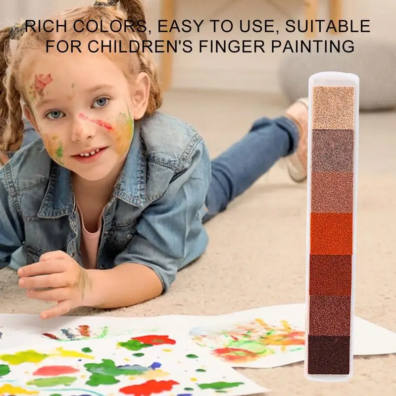 Rainbow Finger Ink Pad Multicolor Ink Stamp Pads For DIY Safe And Harmless Ink Pads For DIY Stamps Paper Wood