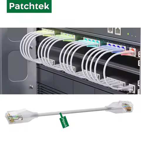 Patchtek 24Pack Cat6A Ethernet Lighting Patch Cable Flexiable Slim UTP RJ45 POE LAN Cable for Switch Ps5 Router Xbox Computer