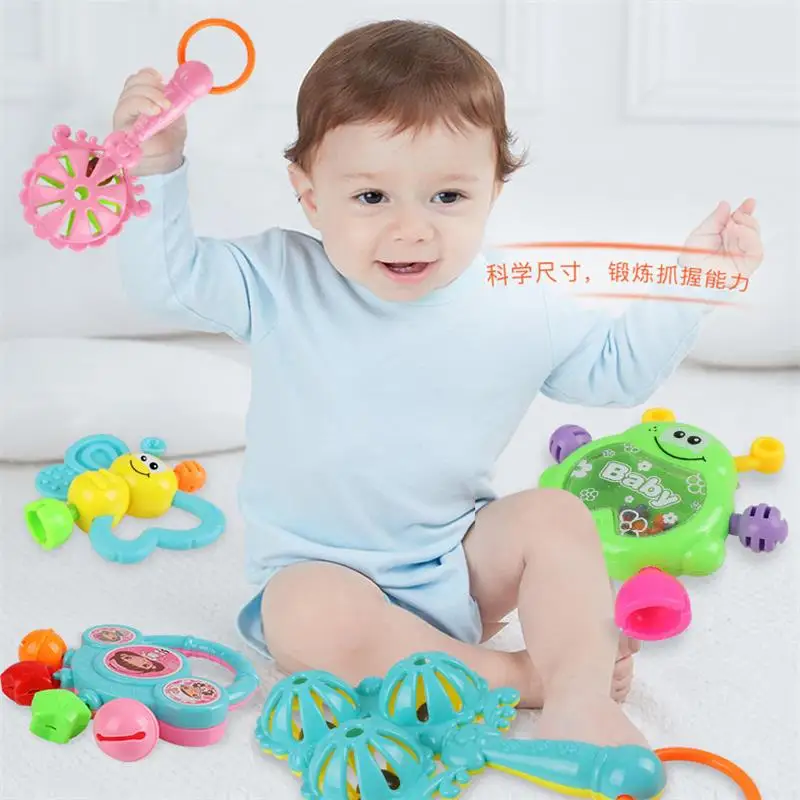 7pcs/Lot Infant Baby Toys Rattles Newborn Baby Hand Bell Developmental ABS Baby Toys 0-12 Months(random color)