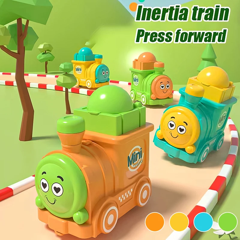 1PC Mini Cartoon Inertia Train Toys Children's Car 1 To 2 Years Old Baby Press Practice Walker Children's Puzzle Birthday Gifts