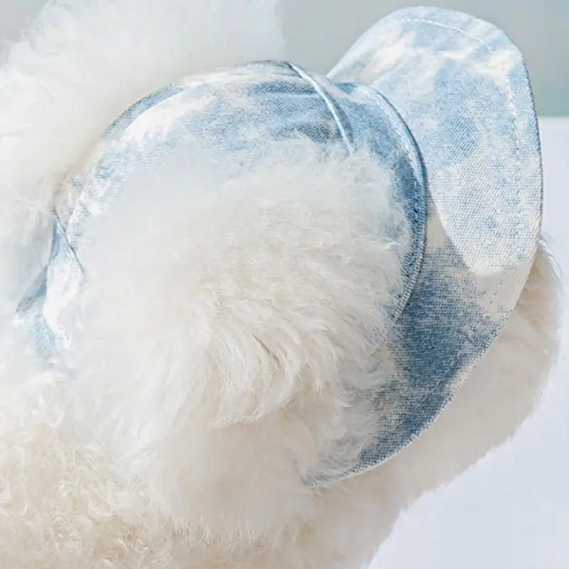 Dog Bucket Hat Pet Hat For Dogs With Ear Holes Adjustable Drawstring Cat Sunbonnet With Ear Holes Pet Accessories For Kitten &