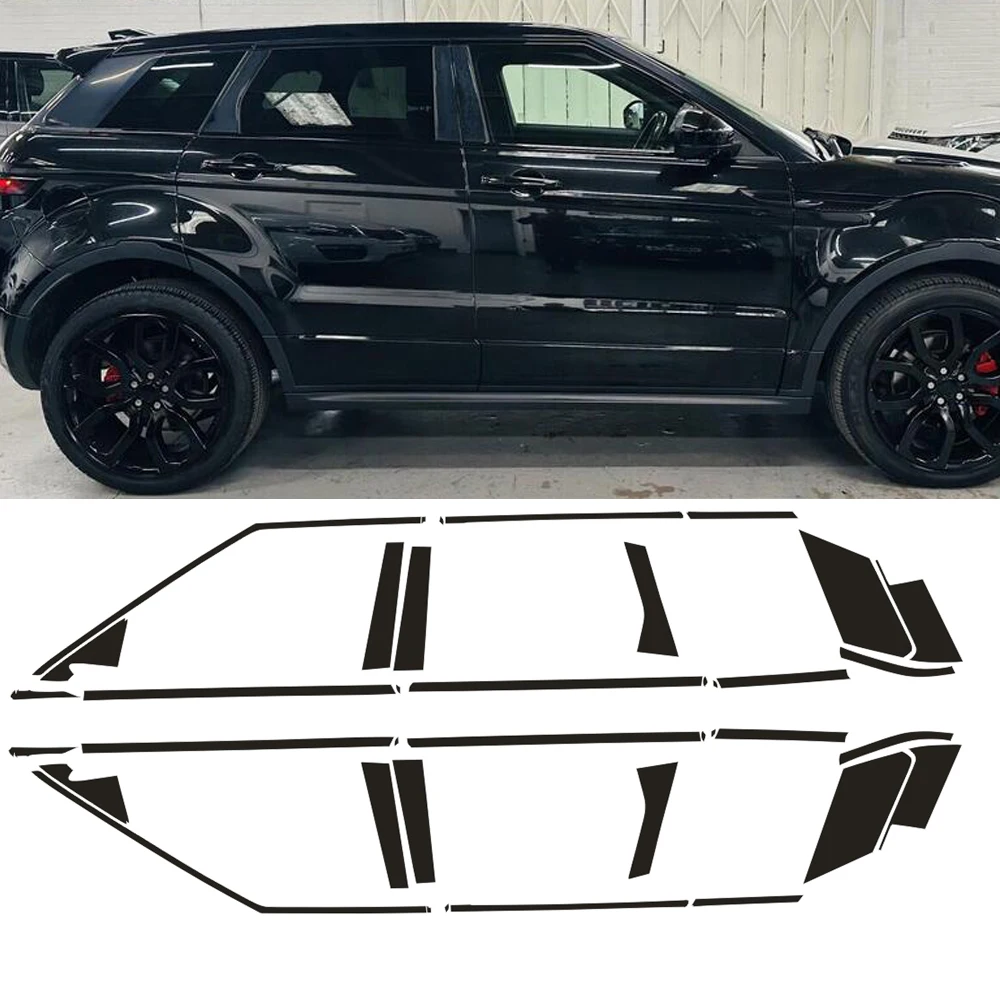 Matte/Glossy Black Chrome Delete Window Trims For Land Rover Range Rover Evoque 2014-2019