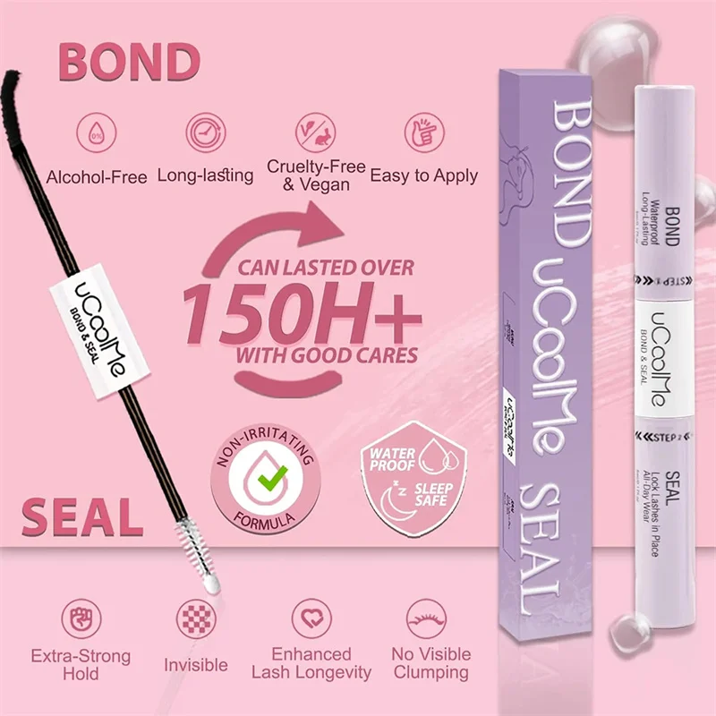 uCoolMe Lashes Magic 0.05mm DIY Lash Clusters Kit with Bond and Seal Tweezer Waterproof Long-lasting False Eyelashes Extension