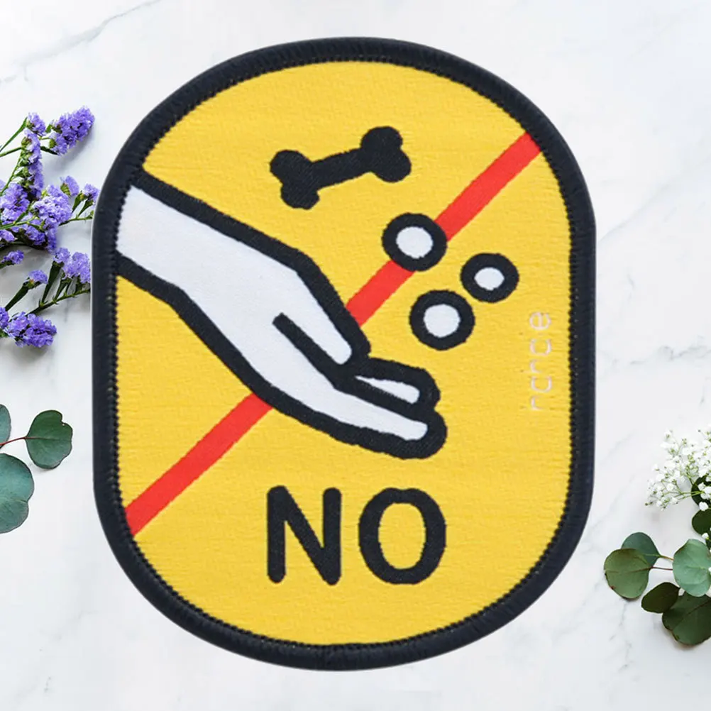 Pet No Feeding Social Warning Sign Leash Sticker Durable High Visibility Hook Loop Fastener Dog Cat Puppy Warn Decal