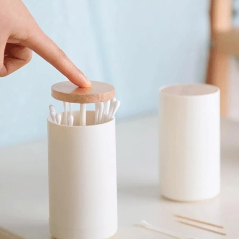 E06B Automatic Pop-up Cotton Bud Swabs Toothpick Dispenser for Case Home Hotel Decora