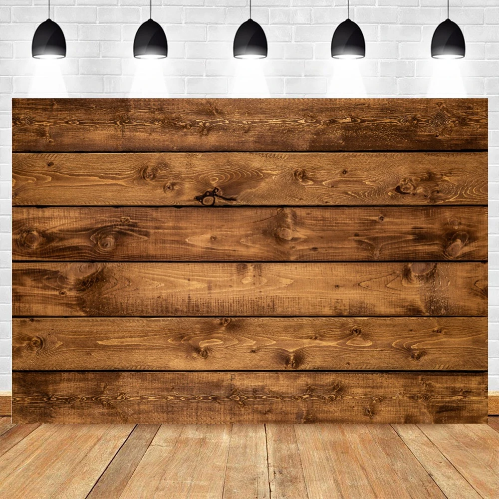 Wood Backdrop for Food Baby Portrait Photography Backdrops White Brown Wooden Board Plank Background for Party Decor Custom