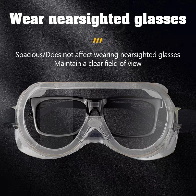 [G]Protective Glasses Anti-splash Anti-wind Sand-dust Anti-fog Goggles  Can Wear Water Festival Labor Protective Eye Mask