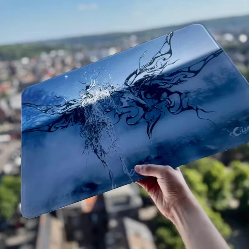 Vintage Art Liquid Angel Photovoltaic Glass Mouse Pad - Upgraded Tempered Hard Surface For Esports FPS Gaming Office Home Use