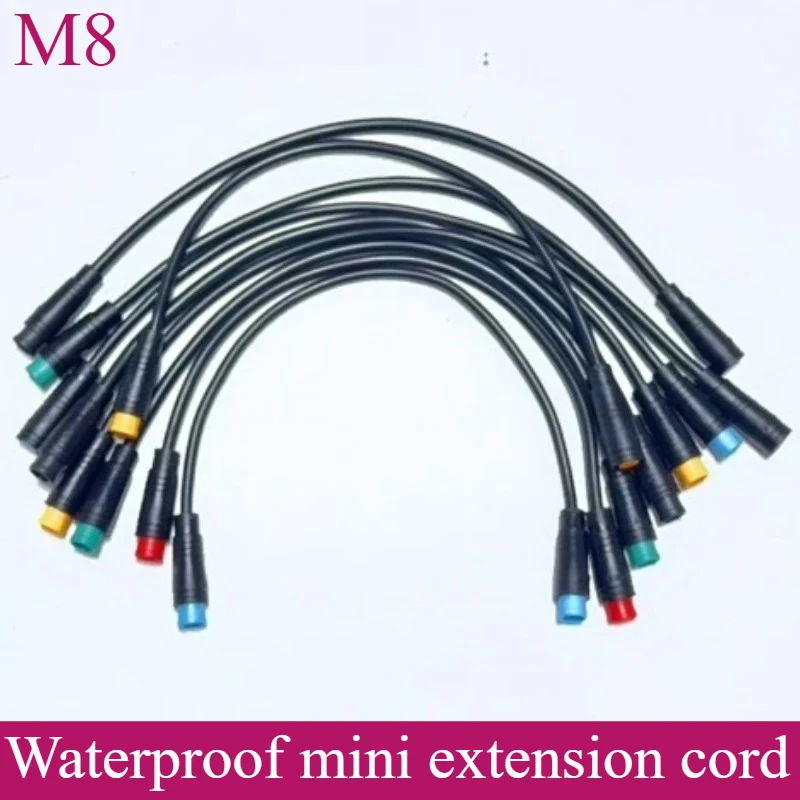 1Pcs 20cm E-bike Speed Sensor M/F Extension Cable M8 2 3 4 5 6 Pin Electric Bicycle Waterproof for Ebike Display Copper Wire