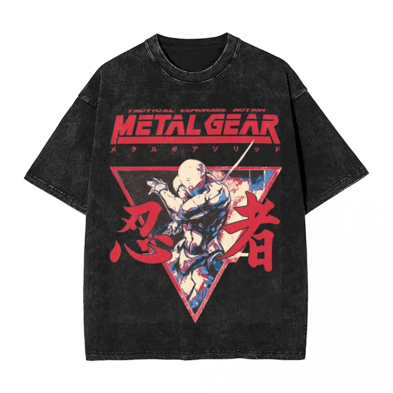 

Man T Shirt Metal Gear Solid 3 Snake Eater Washed T Shirts Game Summer Tee Shirt Vintage Loose Casual Tops Birthday Gift