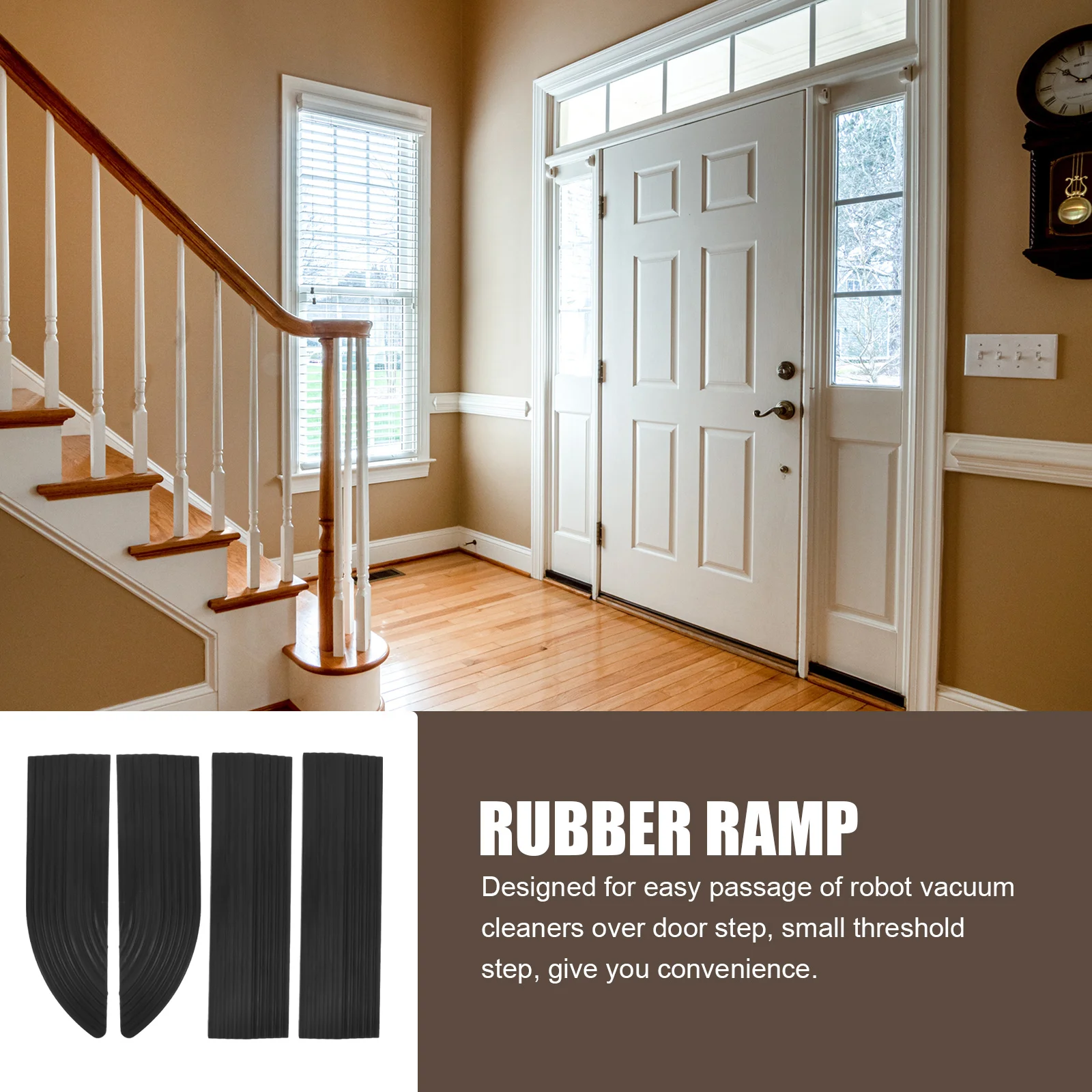 

1 Set Robot Vacuum Cleaner Ramp Pad Rubber Ramps For Sweeping Robot Door Transitioning Entry Indoor Ramps