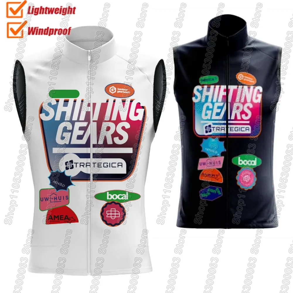 AliExpress NONE Shifting Gears Strategica 2026 Cycling Vest Windproof Wind Vest Belgium Bike Jersey Sleeveless Clothes MTB Ciclismo Maillot