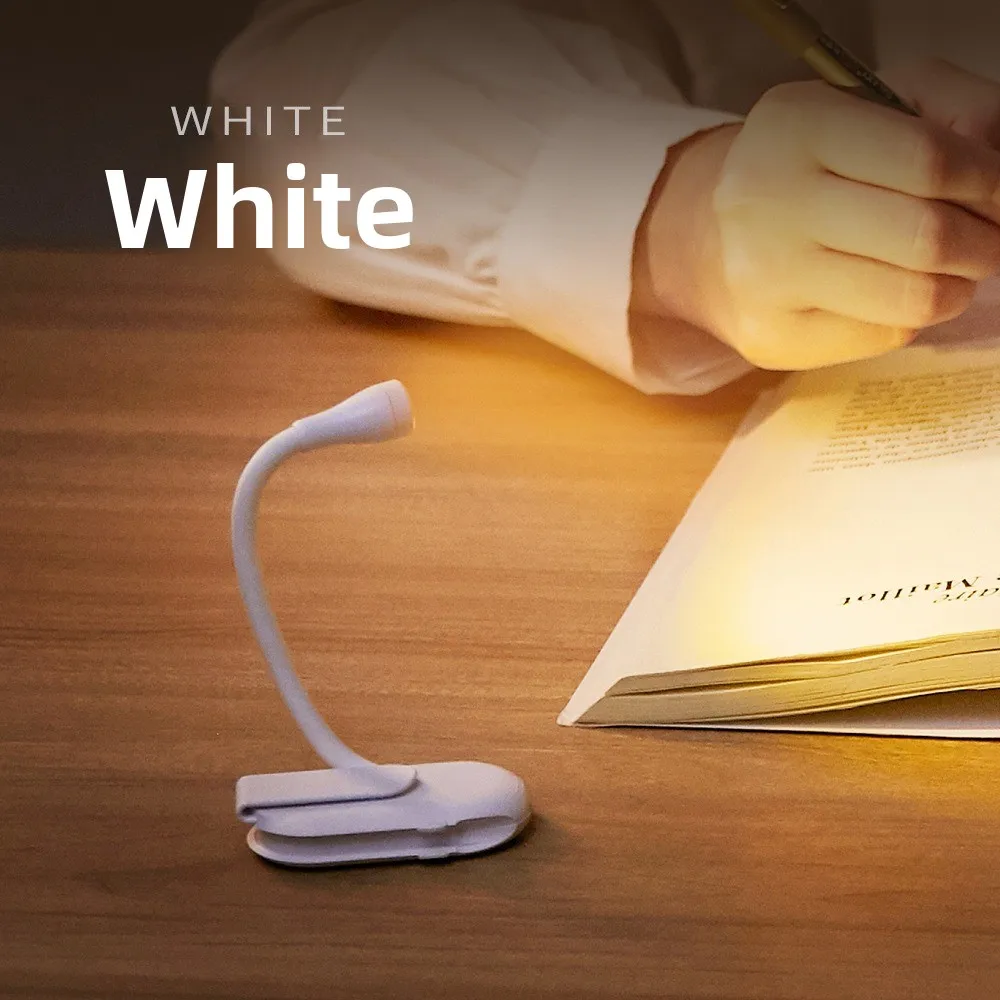 USB Rechargeable Mini LED Desk Lamp - Dimmable Clip-On Night Light for Reading Portable Dual-Use Creative Gift