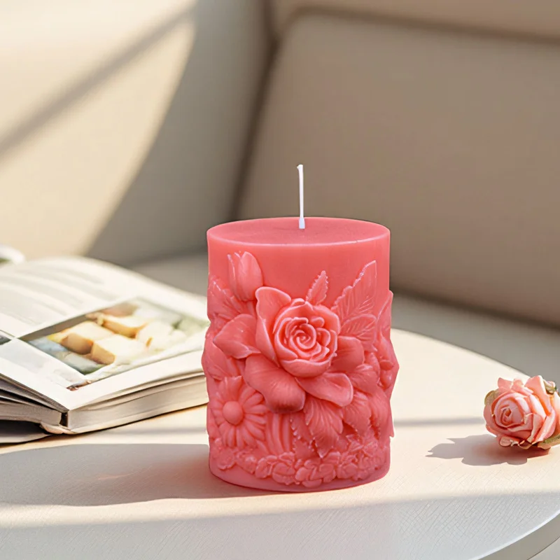 

3pcs Lavender Candle Mold Silicone - Easy Release DIY Kit for Making Scented Botanical Candles, Relaxing Home Decor & Gifts