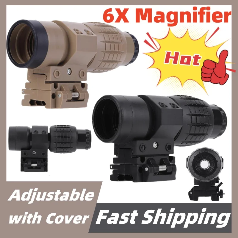 Magnifier Collimator Red Dot Sight Adjustable Sight Magnifier Scope with Flip Up Cover Compact Sights Telescope Accessories