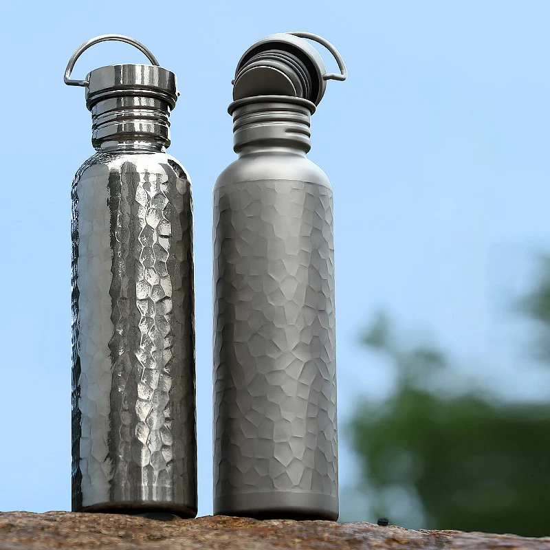 Titanium Water Bottle Canteen Outdoor Mountain Cycling Drinking Titan Flask Ti Jug Travel Mug 750ML Tumbler gourde titane bucket