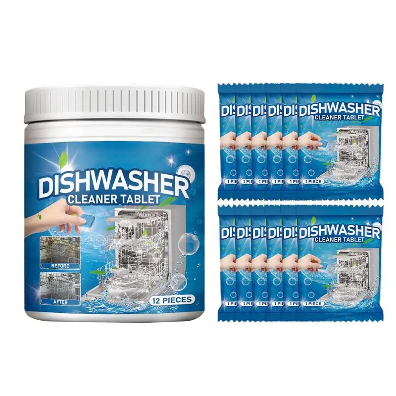 Dishwasher Cleaner Tablet Dish Washer Machine Cleaning Tablet Oil Stain Removal Grease Removing Tablet Kitchen Cleaning Supplies