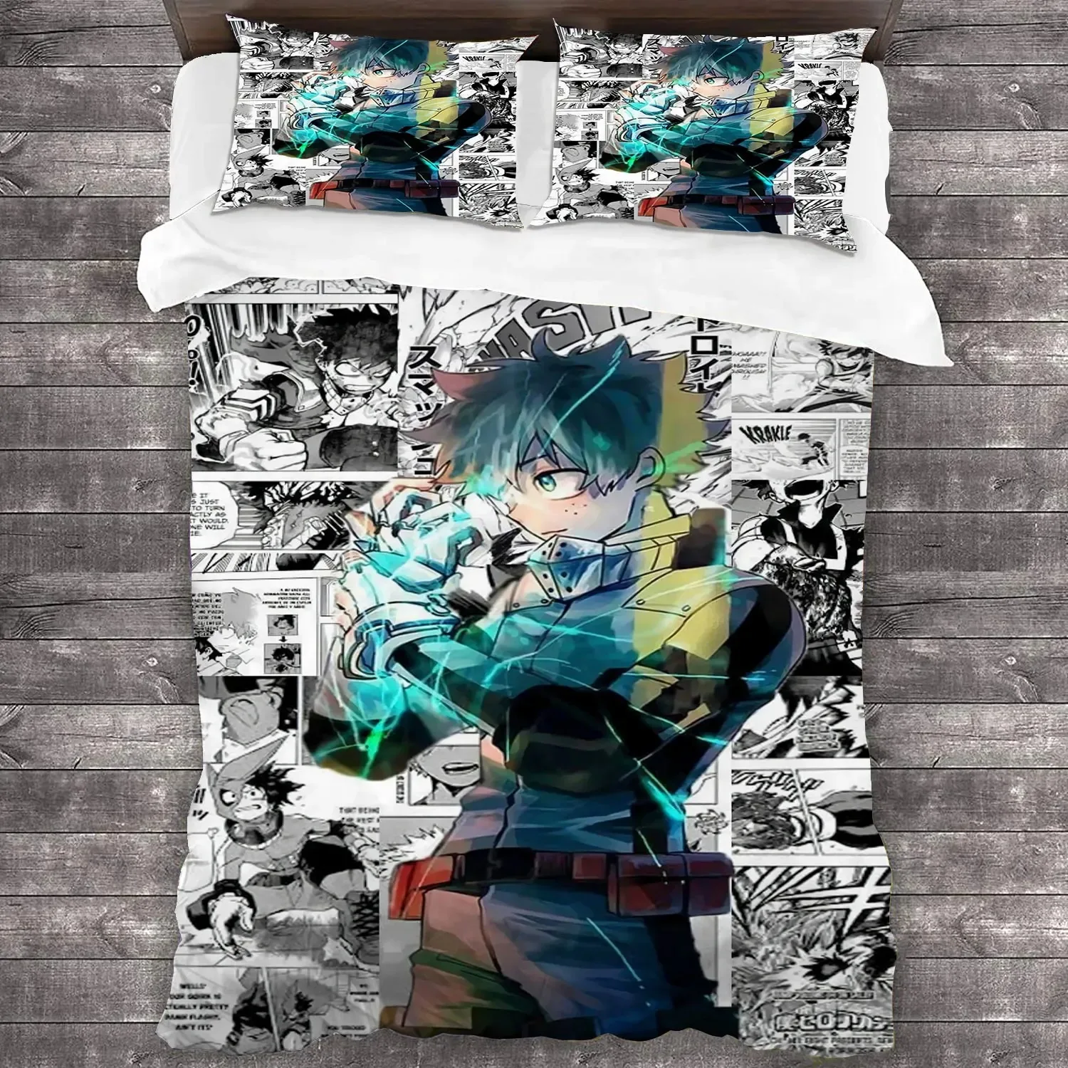 

Popular 3D Printed Anime My Hero Academia Bedding Set Duvet Covers Pillowcases Comforter Bedclothes Bed Linen bedding sets