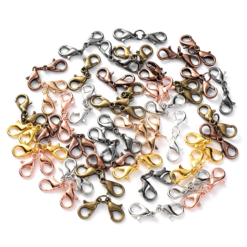 10 Stück Metall-Doppelkarabiner-Verschlüsse für DIY Armband- und Halsketten-Herstellung, Schmuckherstellung, Bastelbedarf und Zubehör – Detail 6