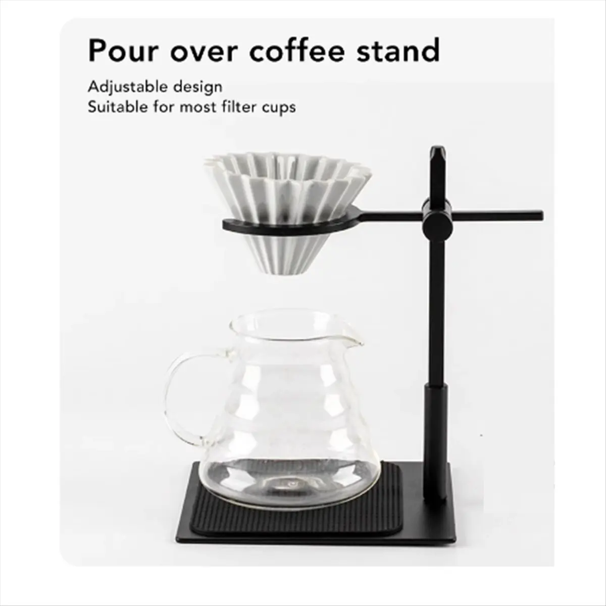 A24I Pour over Coffee Stand Aluminum Alloy Pour over Coffee Station Dripper Stand Adjustable Antislip Coffee Dripper Stand
