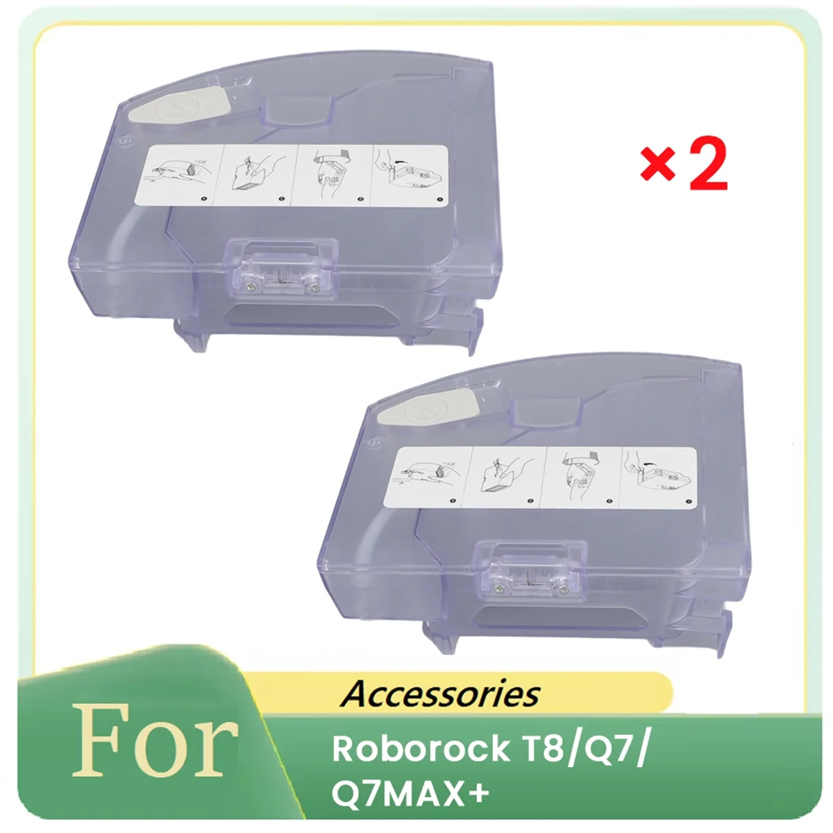 2 szt. 2 w 1 odkurzacz zbiornik na wodę pojemnik na kurz do robota odkurzającego T8//Q7MAX +