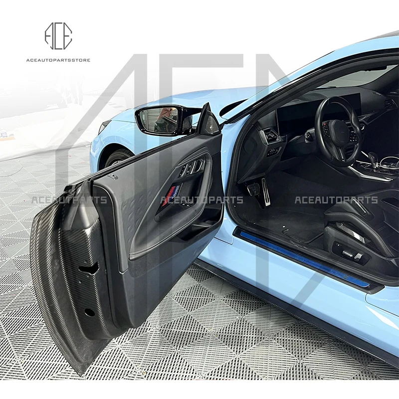 لوحة باب من ألياف الكربون الجافة لسيارات BMW M2 G87 ملحقات باب السيارة من ألياف الكربون الكاملة