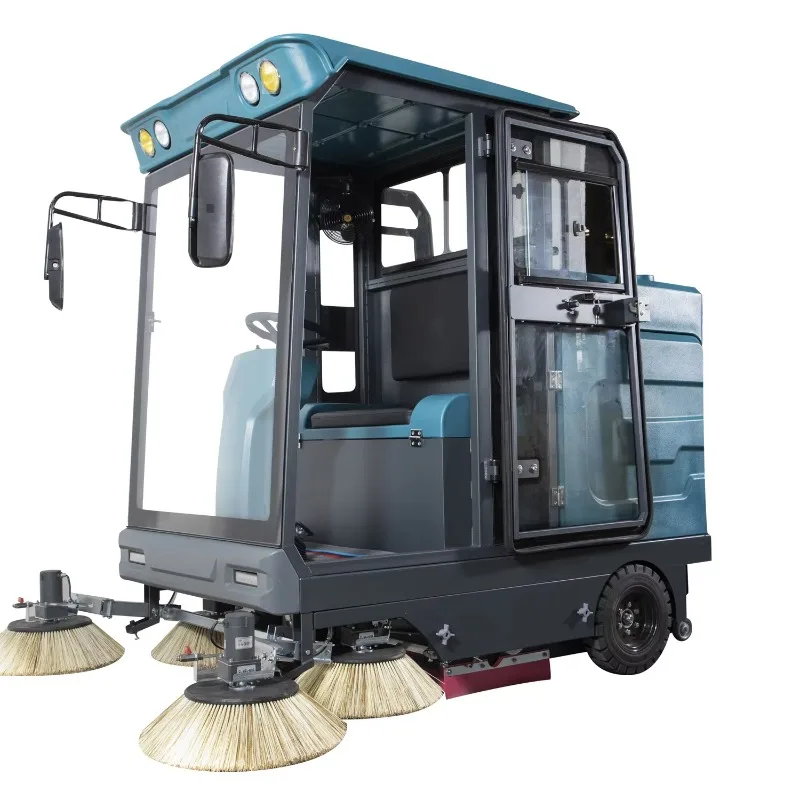 Electric Road Sweeper Anti Rust Park Sweeping Equipment For Lakeside Scenic Road Humid Mud Leaf Debris Clearing Works