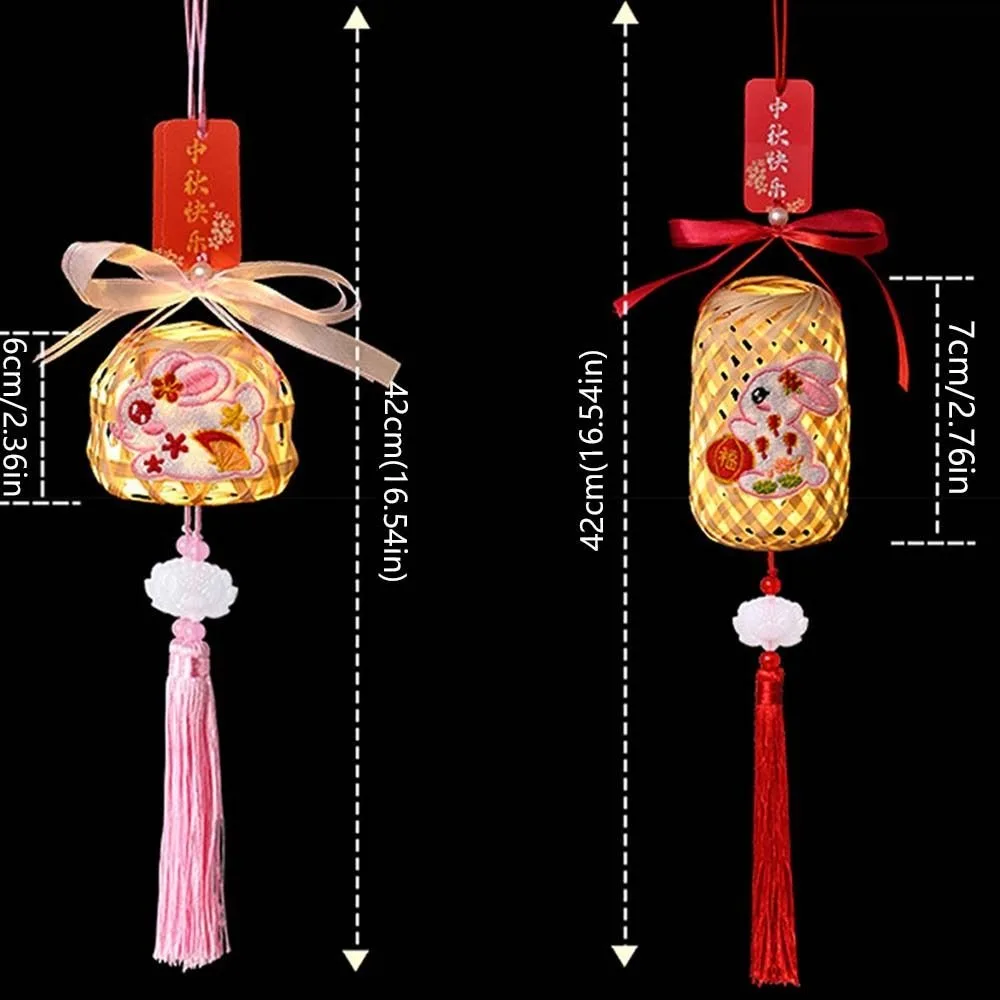 Lentera Festival Musim Gugur Tengah Kelinci Buatan Tangan Kartun Anak-anak DIY Kit Bahan Lentera Mainan Kerajinan Lentera Kelinci PP Bercahaya