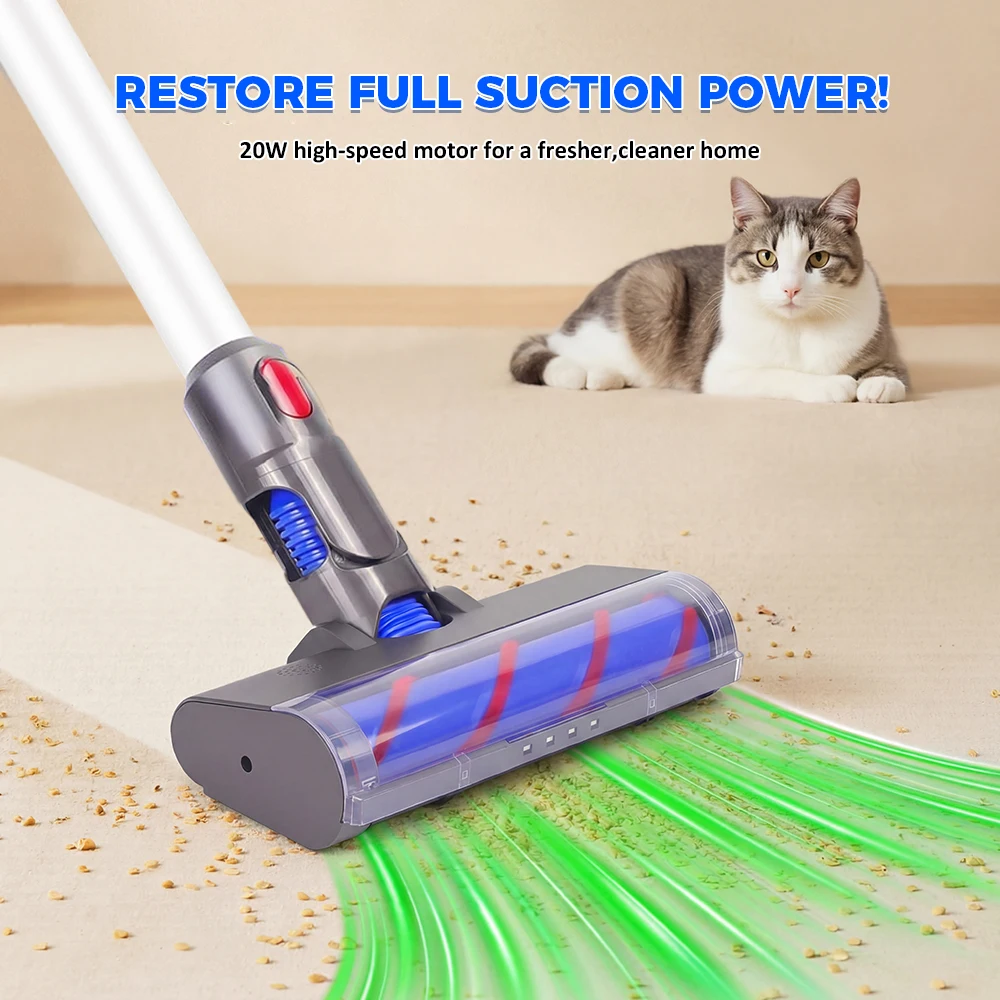For Dyson V7 V8 V10 V11 V15 Vacuum Cleaner Motorhead Brush Head Anti Entangleme Direct Drive Hard Floors Mop Head with LED Light view 3