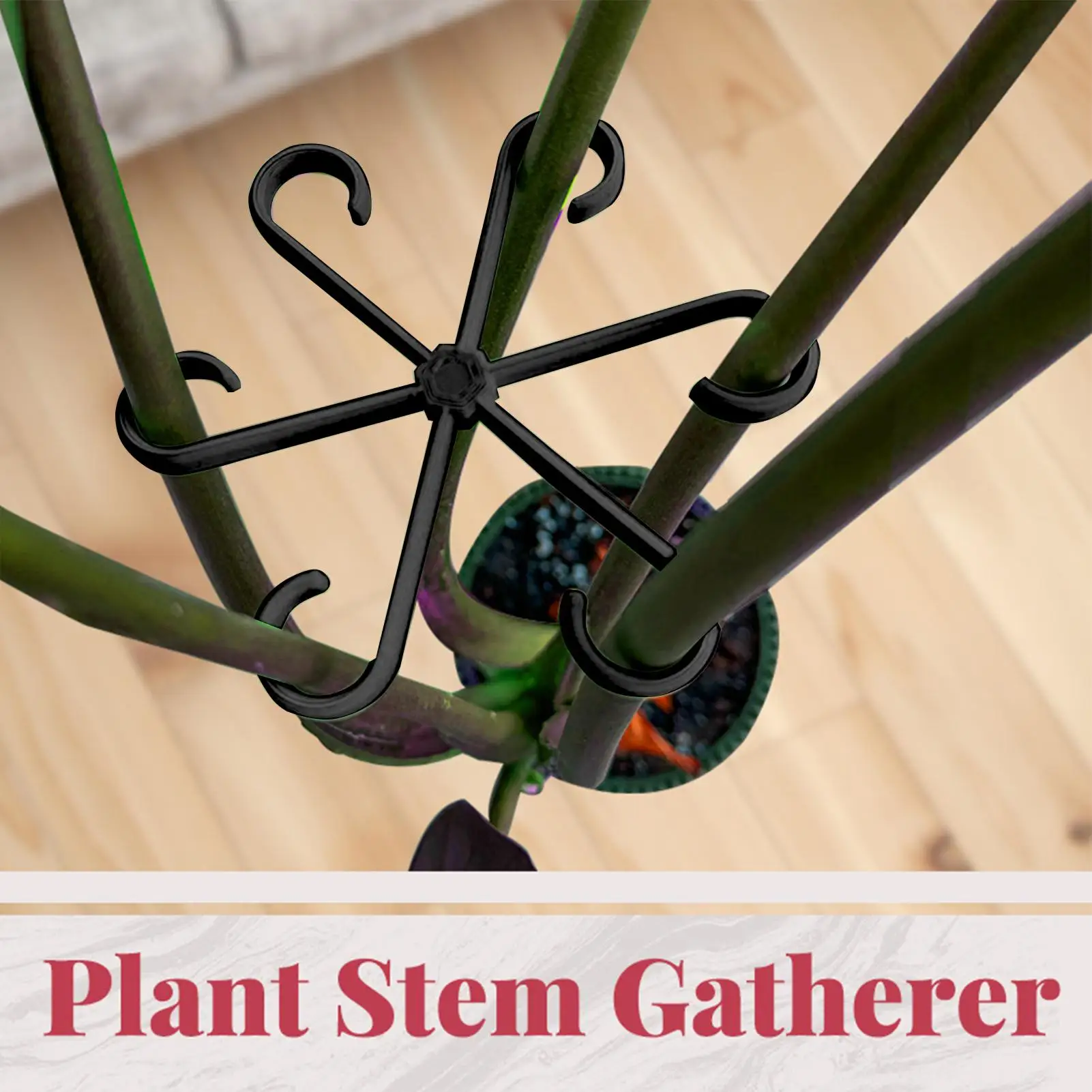 Pflanzenstütze, 4 Stück, Halterungen für Kletterpflanzen, Stielhalter, Haken, Befestigungsklammern zur Unterstützung von kletternden Alocasia-Monstera-Ranken und Blumen