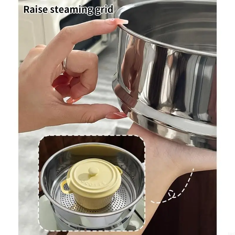 Saving 304 Stainless Steel Double Steamer Pot with Thick Base Suitable for Lower Electricity Usage in Homes X3UC