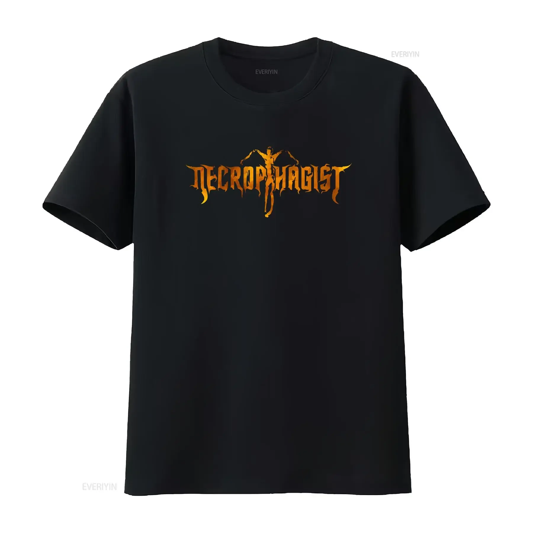 Camiseta con el logo de NECROPHAGIST Epitaph, mercancía de la banda de heavy metal para fans, estilo vintage, lavada, cómoda, suave, ligeramente elástica para hombre