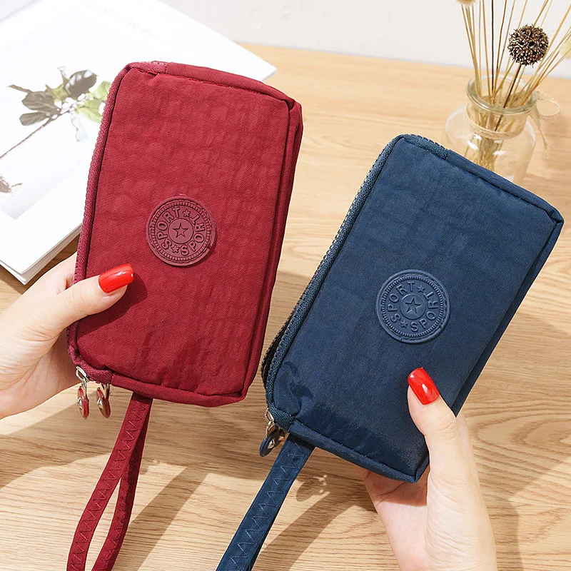 Women Portable Wallets Nylon Coin Purse New Korean Large Capacity Portable Oxford Cloth Coin Wallet Waterproof