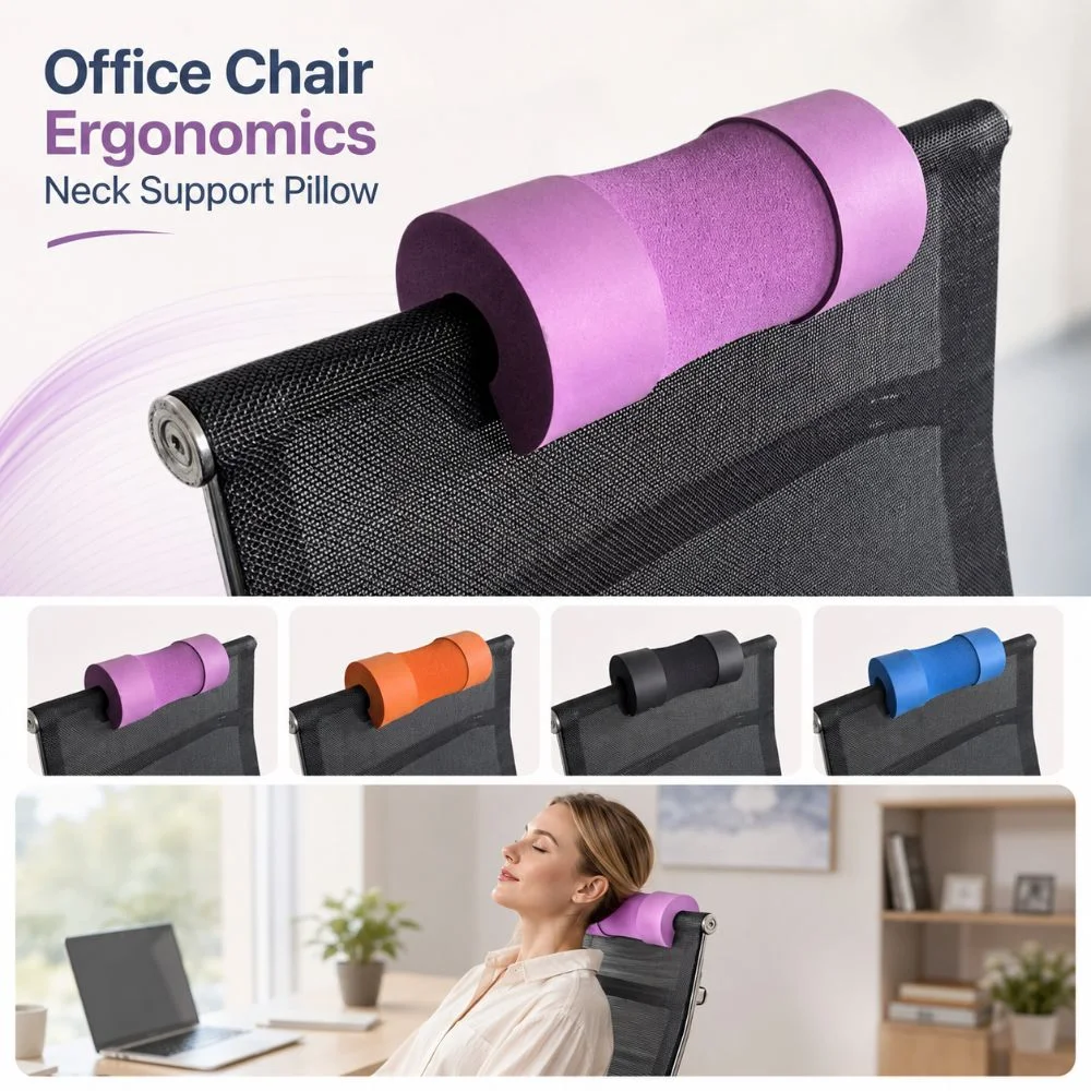 Ergonomics Office Chair Headrest Resilient Sponge Multipurpose Chair Neck Support Pillow Comfortable Solid Color Backrest Pillow