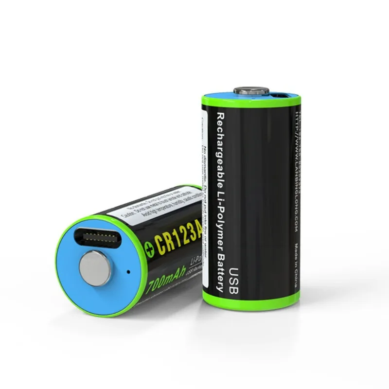 Large Capacity CR123A 3V 700mAh Rechargeable Battery for High‑power Flashlight Smoke Alarm Smart Water Meter Surveillance Camera