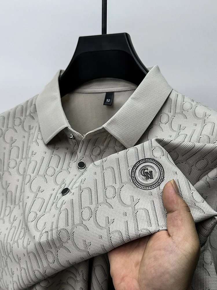 Polo da uomo stampata di alta qualità estiva da uomo nuova moda di lusso per il tempo libero Cool Intelligent Top