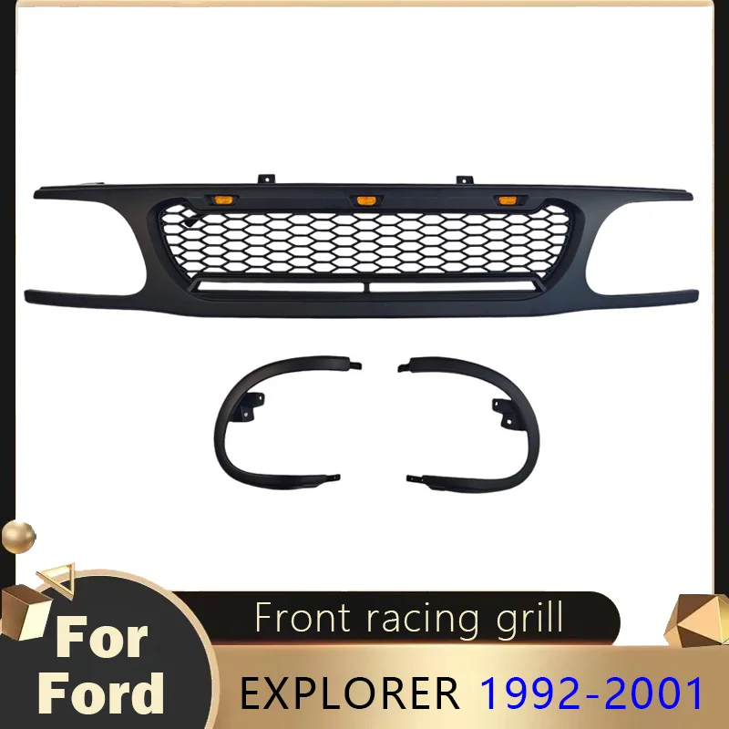 1995 إلى 2001 لسيارة فورد إكسبلورر المصد الأمامي مصبغة تجميل السباق العلوي شواء تعديل شبكة المبرد مجموعات الجسم هود شبكة #1