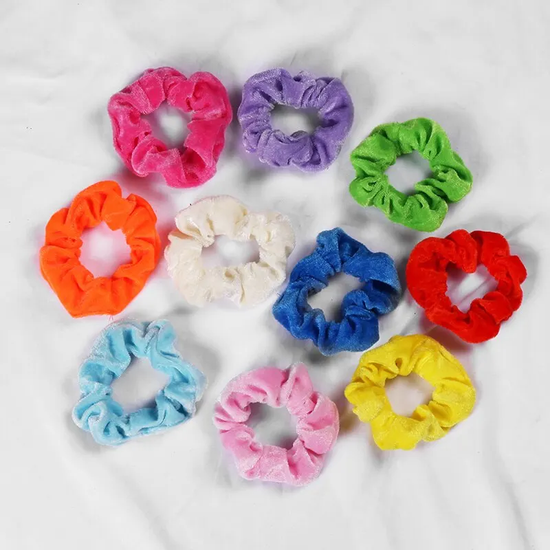 20/Pcs Women  Hair Velvet Hair large intestine circle Gel Elastic Hair Band Ponytail Holder Bobbles Hair Accessories Girls